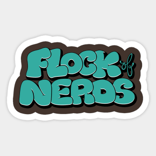 Flock of Nerds - Bubble Teal Sticker